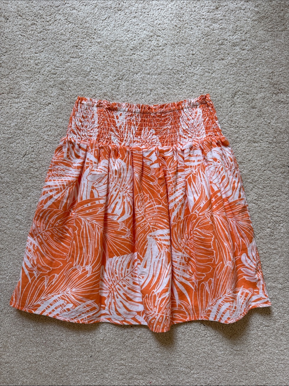 J. Khaki Orange and White Tropical Print Girls' Skirt